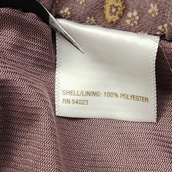 Old Navy Skirt Women L Purple Mauve Ditsy Floral Ruffled Drawstring Chiffon Mini - Picture 4 of 8